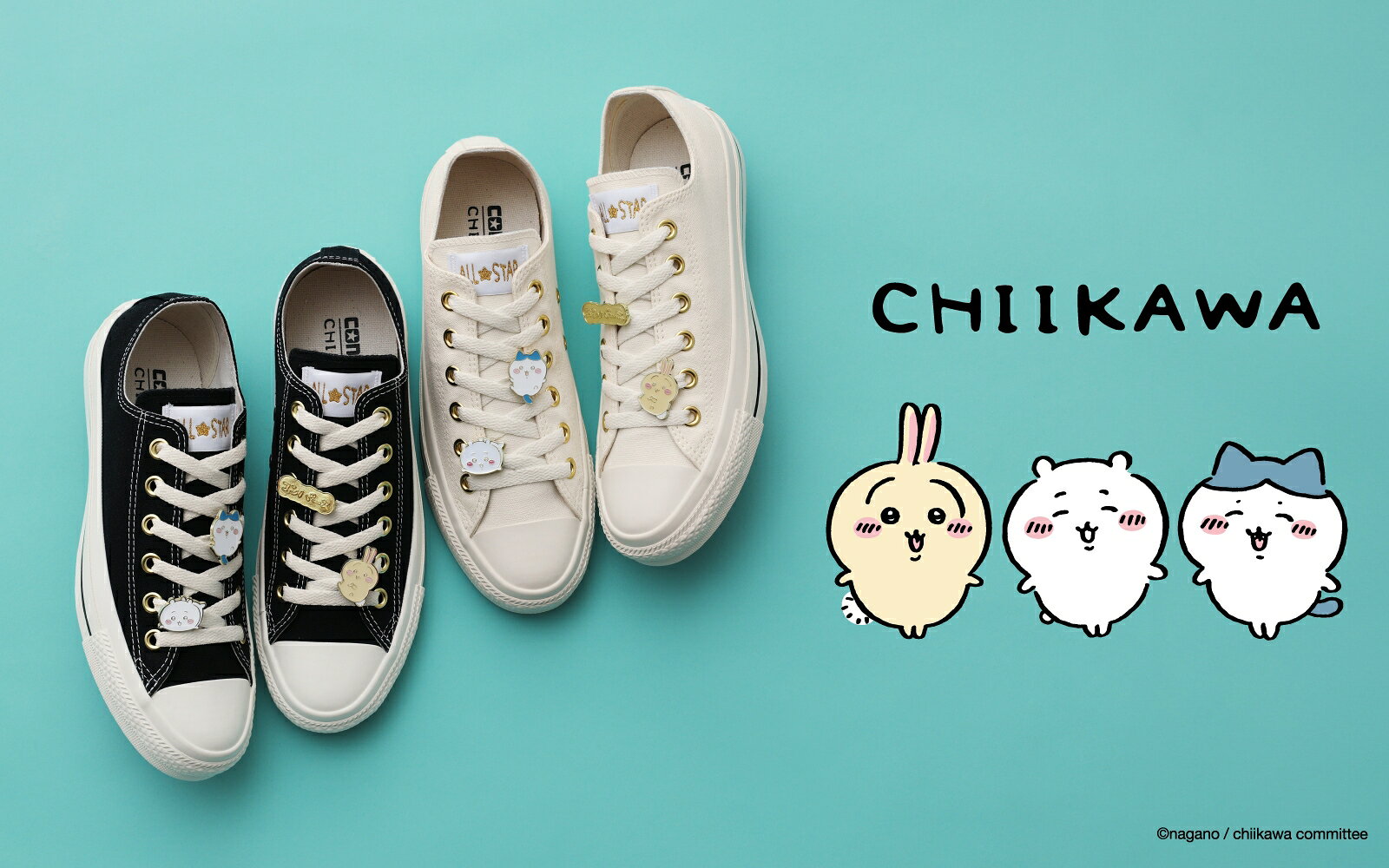 CHIKAWA ピースのちいかわ ハチワレ台湾限定 スニーカー ２色 ちいかわ×コンバースコラボ第2弾！いつもとちょっと違うちいかわ