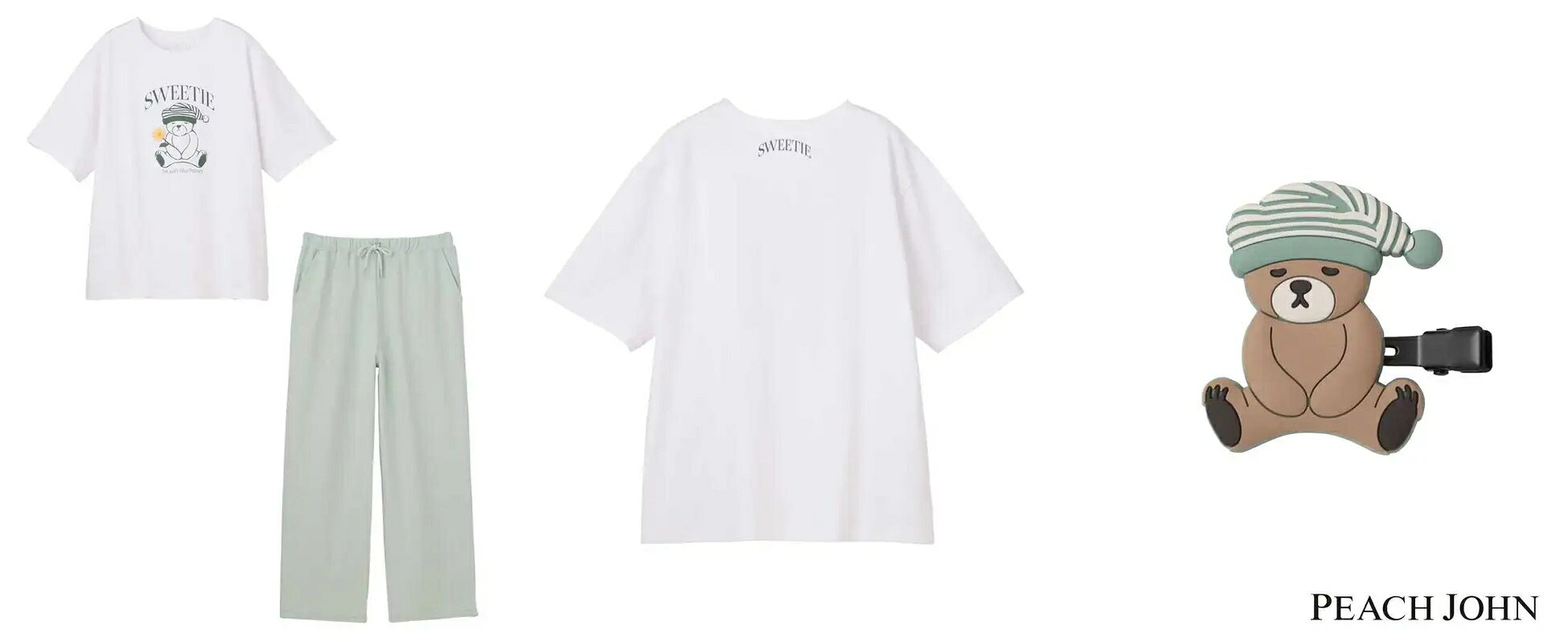 PEACH JOHN ピーチジョン 松島聡 くまTシャツパジャマセット くまTシャツパジャマセット（通販限定ロングパンツ）(1 くま